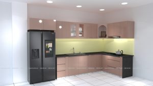 Thiết kế 3D bếp theo hiện trạng A Đạt - Quận 12